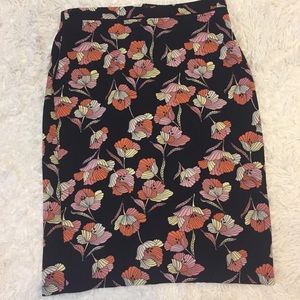 Flower print pencil skirt